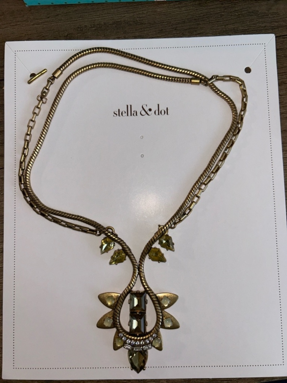 Stella & Dot Gold-Tone Necklace with Yellow Crystal Accents - Picture 2 of 7